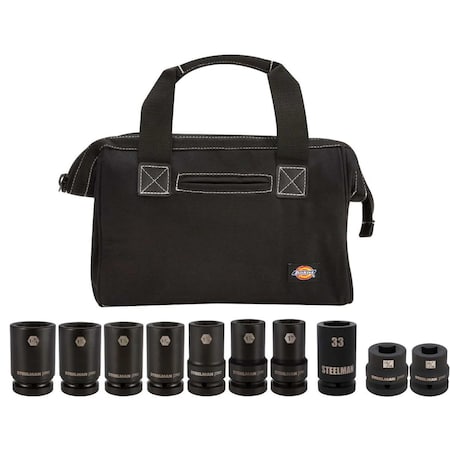 Dickies 10-Piece 1'' Drive Wheel Service Socket Set with Tool Bag 61211